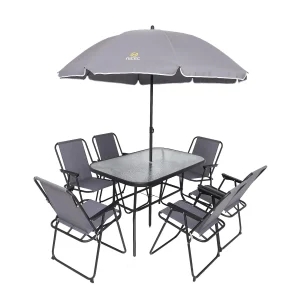 Outdoor Dining Sets, Patio Furniture Set, 8 Piece Set with Umbrella, Garden Outdoor Furniture Table Set with, Customized